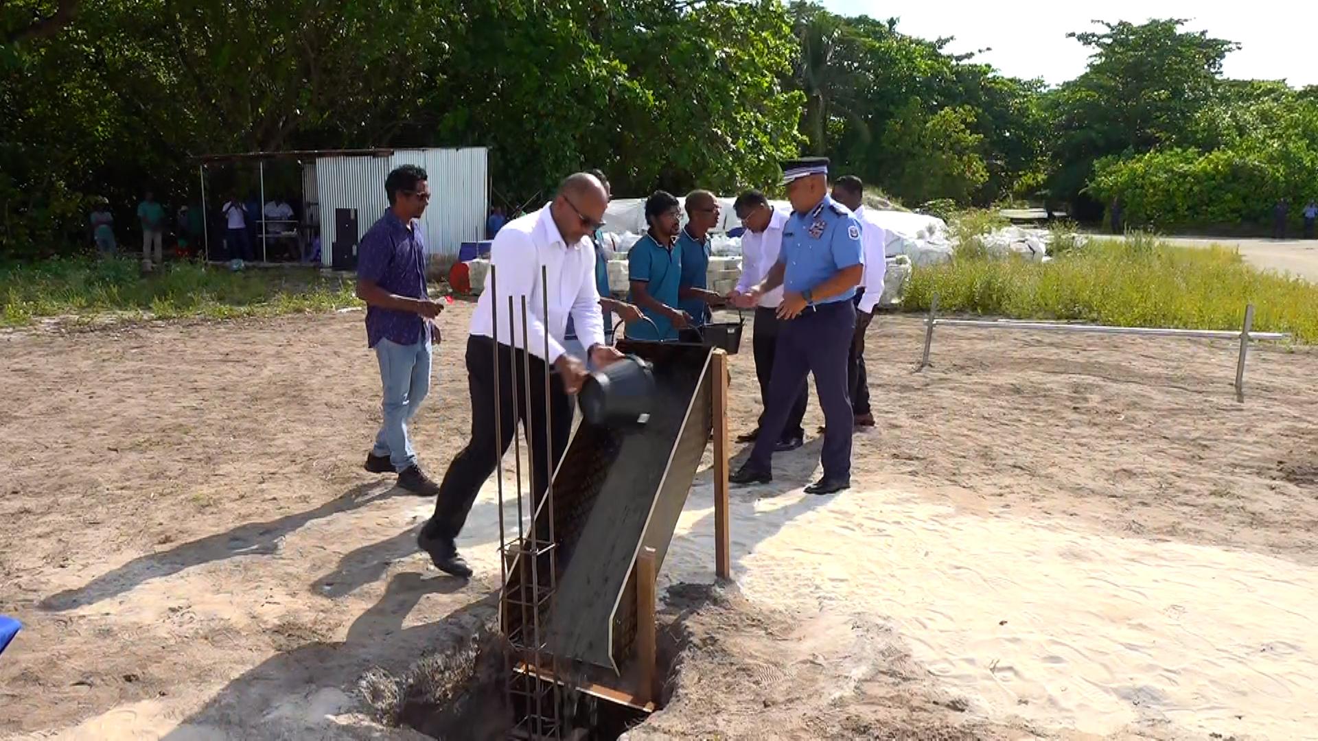 ގޮއިދޫގައި އަލަށް އިމާރާތްކުރާ ފުލުހުންގެ މަރުކަޒުގެ އަމަލީ މަސައްކަތް ފަށައިފި