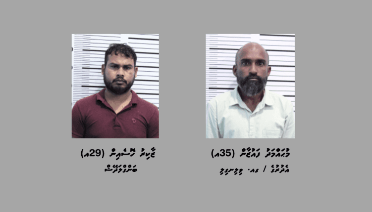 މާލެއިން ދެ މީހަކު ކިލޯއަކަށްވުރެ ގިނަ މަސްތުވާތަކެއްޗާއެކު ހައްޔަރަށް