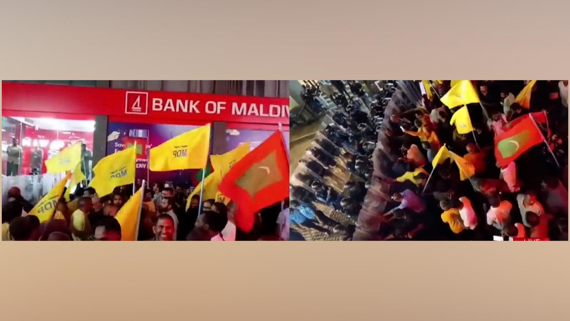 އެމްޑީޕީގެ "ދަތިވެއްޖެ" މުޒާހަރާ މަޖީދީމަގުން ފަށައިފި، ކުރިއަށްދާން ފުލުހުން ހުރަސްއަޅަނީ